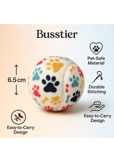 Busstier 3'lü Köpek Oyuncak Top Seti, Yumuşak Kauçuk Tenis Topu, Küçük Ve Orta Irk Köpekler İçin Dayanıklı O