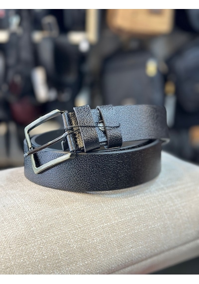 Trg Polo Hakiki Deri Siyah Erkek Kemeri Siyah