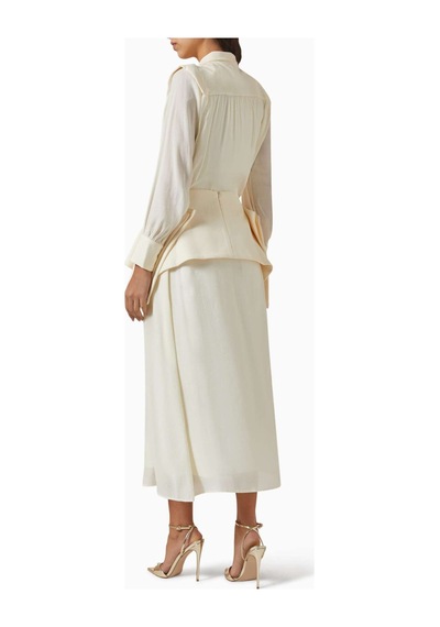 Eegen Studio Ophelia Kemerli Elbise - Crinkle Chiffon Crepe İle Şık Ve Rahat Seçenekler Kırık Beyaz
