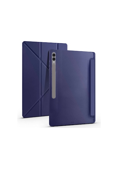 Fuchsia Galaxy Tab S11 Ultra Uyumlu Kalem Bölmeli Tri Folding Kılıf Kapaklı Kılıf