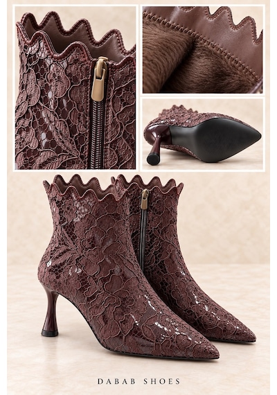 Dabab Shoes Mona Kadın Acı Kahve Dantel İşlemeli Sivri Burun Sıcak Astarlı Fermuarlı 7 Cm İnce Topuklu Bot Bootie Kahverengi Dabab Shoes Mona Kadın Acı Kahve Dantel İşlemeli Sivri Burun Sıcak Astarlı Fermuarlı 7 Cm İnce Topuklu Bot Bootie Kahverengi