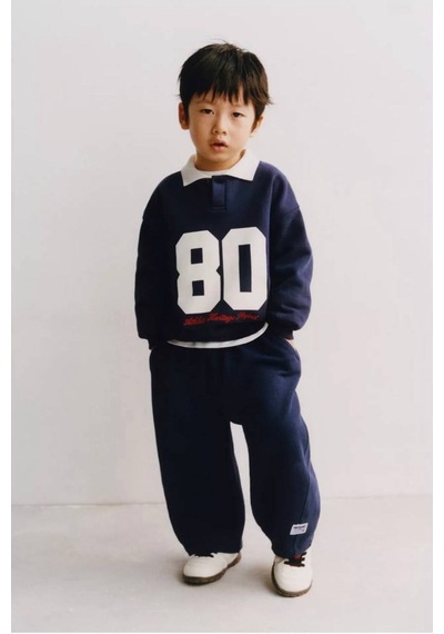 Erkek Çocuk Polo Yaka Sweatshirt Ve Eşofman Altı Lacivert