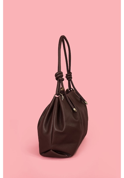 Westbag Kadın Dokulu Büzgülü Premium El Ve Omuz Çantası Acıkahve