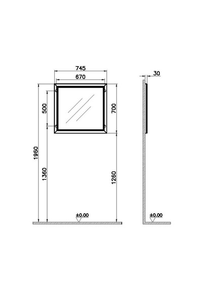 VitrA Valarte Aydınlatmalı Düz Ayna 80 Cm Mat Gri 62217 Gri VitrA Valarte Aydınlatmalı Düz Ayna 80 Cm Mat Gri 62217 Gri