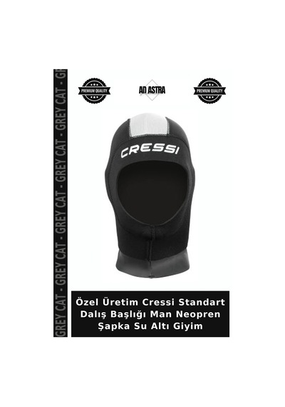 Özel Üretim Cressi Standart Dalış Başlığı Man Neopren Şapka Su Altı Giyim 5mm - S - No:2