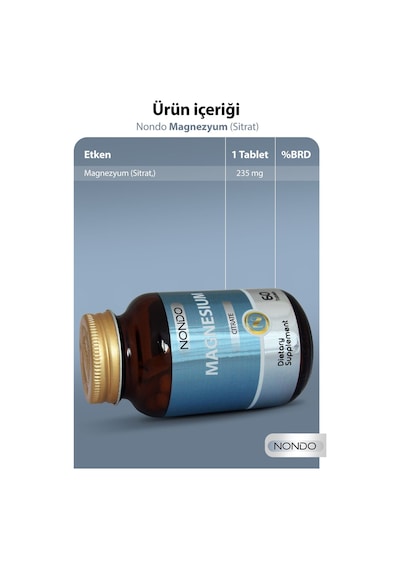 Nondo Magnezyum Sitrat 60 Tablet