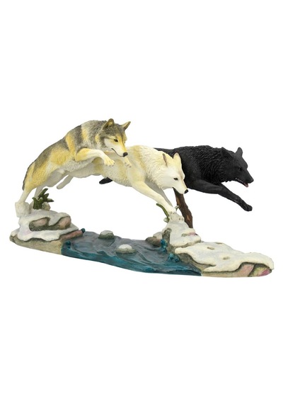 Veronese Koleksiyon Koşan Kurt Sürüsü Figür 39cm