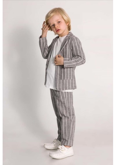 Dmb Kids Dmb Erkek Keten Ceketli 3 Lü Takım 3/7 25ydmb7569 Gri