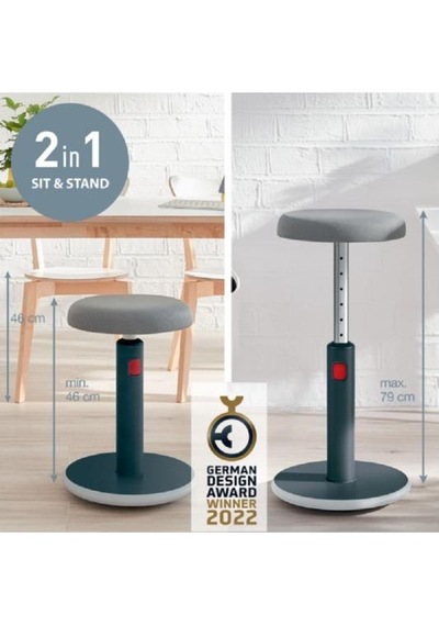 Leitz Ergo Active Hareketli Tabure 2si 1 Arada - Gri - Kod:65180089 Gri
