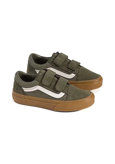 Vans Old Skool V Çocuk Günlük Ayakkabı Vn000cyagrn1 Yeşil Yeşil