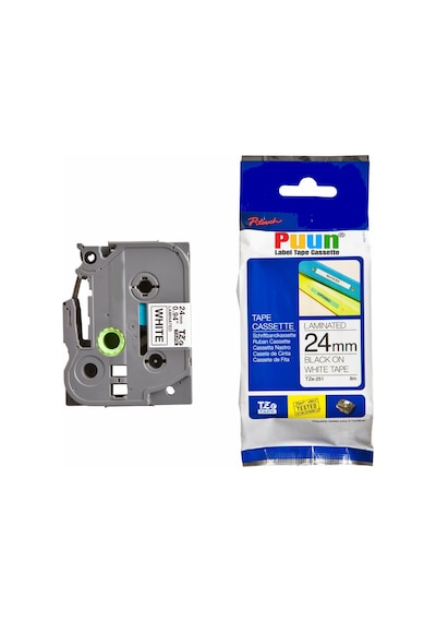 Puun Brother P-Touch TZE-251 24MM x 8m Beyaz Üzerine Siyah Uyumlu