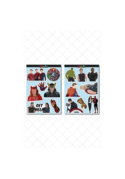 Marvel Temalı Sticker Etiket Seti 2 - Laptop Notebook Telefon
