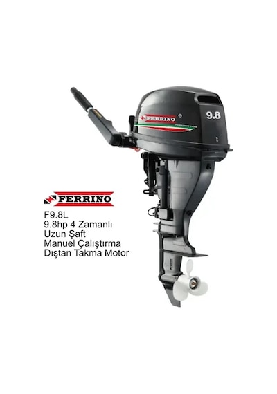 Ferrino 9.8 Hp 4t Dıştan Takma Motor Model:f9.8bwl Uzun Şaft Manuel