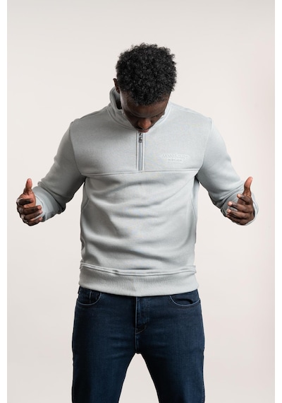 Fbı Fermuarlı Dik Yaka 3 İplik İçi Şardonlu Slimfit Sweatshirt Mint
