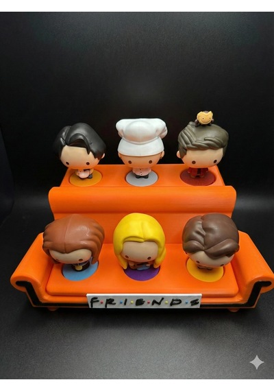Friends Koltuk Temalı Mini Figür Sergileme Standı (6 Figürlük, Sadece Stand)