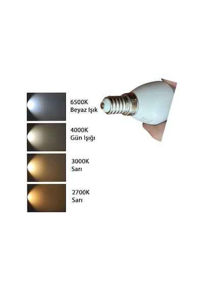 8 Adet Osaka 7w 50w Beyaz Işık 6500k E14 Duylu İnce Duy Led Mum Ampul