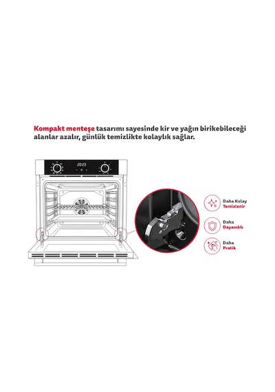 Simfer Trend Mekanik Gri 3'lü Cam Ankastre Set (Fırın + Ocak + Davlumbaz)