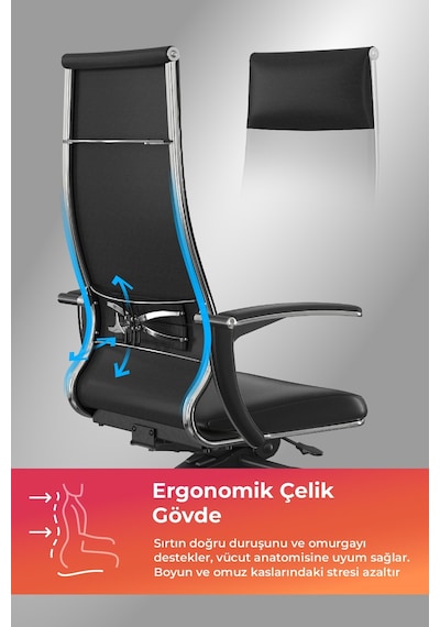 Samurai Ergonomik Koltuk Bel Destekli, Tekerlekli, Yükseklik Ayarlı, Deri Makam Koltuğu -2d7.4.1.61 Çok Renkli Samurai Ergonomik Koltuk Bel Destekli, Tekerlekli, Yükseklik Ayarlı, Deri Makam Koltuğu -2d7.4.1.61 Çok Renkli