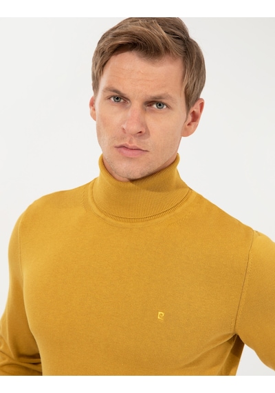 Pierre Cardin Erkek Hardal Triko Kazak 50257158-vr072 Hardal