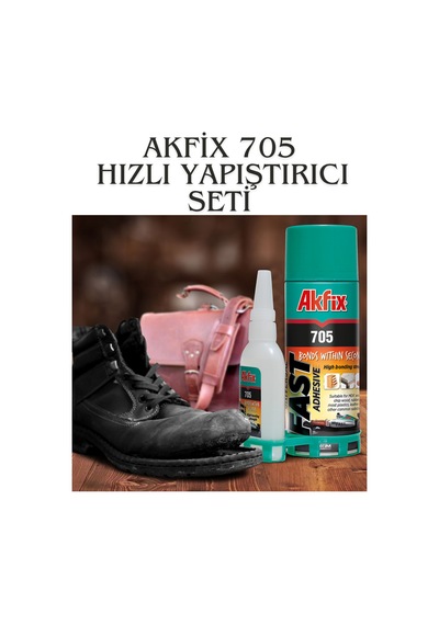 Akfix 705 Hızlı Yapıştırıcı Mdf Kiti Ahşap Ve Maket Yapıştırıcısı 200 Ml + 50 Gr Hızlı Yapıştırıcı Akrilik Mdf Yapıştırma Seti 200 Ml