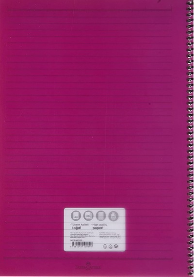 Faber-castell Spiralli Defter, 100 Yaprak, 70g Kağıt, A4, Çizgili, 500 Mikron Pp Kapak, Dayanıklı Ve Çevre Dostu, Çok Renkli