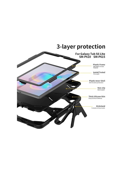 Newface - 307 - Samsung Galaxy Uyumlu T500 Tab A7 10.4 Kılıf Griffin Tablet Kapak - Csmo-tex - - Siyah