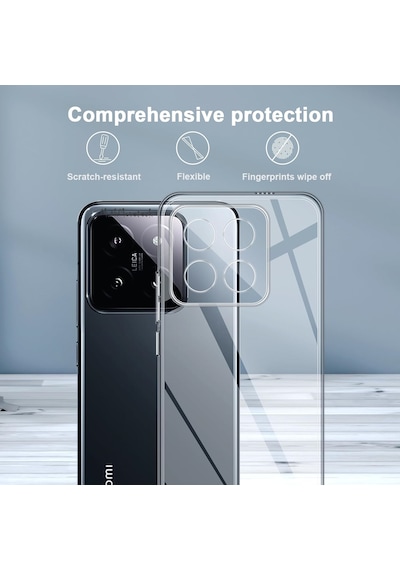 Xiaomi Mi 14t Pro Kılıf Şeffaf Silikon +9h Ekran Koruyucu Cam Set