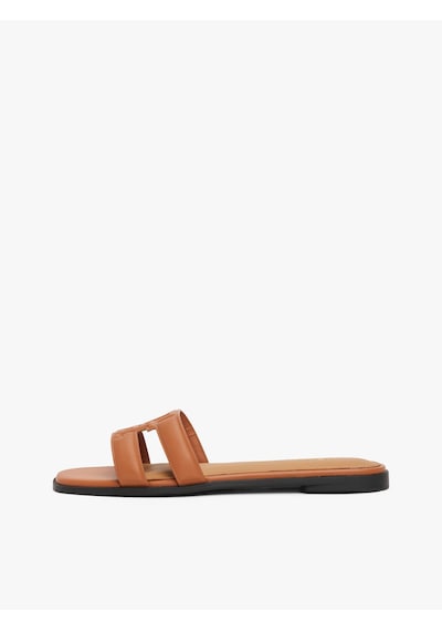 Tommy Hilfiger Th Logo Strap Mule Kadın Kahverengi Sandalet - Fw0fw08671