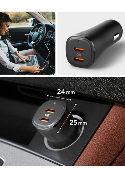 Spigen 50w Usb-c 2 Port Araç İçi Hızlı Şarj Aleti Samsung Pps Destekli Akım Korumalı Güç Adaptörü Çakmaklık İphone & Android & İpad & Macbook Type-c Pd 3.0 30w + 20w Ev502 Black Siyah Spigen 50w Usb-c 2 Port Araç İçi Hızlı Şarj Aleti Samsung Pps Destekli Akım Korumalı Güç Adaptörü Çakmaklık İphone & Android & İpad & Macbook Type-c Pd 3.0 30w + 20w Ev502 Black Siyah