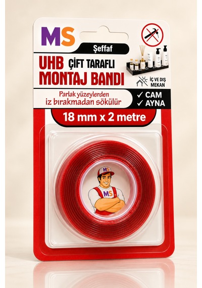 Vhb Çift Taraflı Şeffaf Ultra Güçlü 18 Mm X 2 Metre  Bandı Bantları Metal Araç Plastik Bantı Diğer