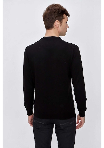 Morven Basic Dinamik Fit Rahat Kesim Bisiklet Yaka Triko Kazak İndigo