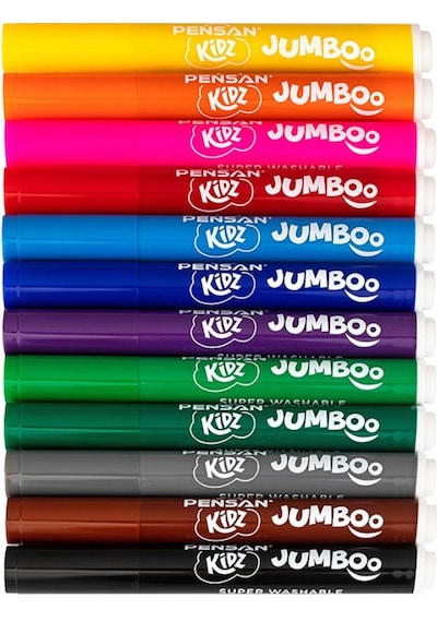 Jumbo Keçeli Kalem 12 Renk Pensan 12 Li Keçeli Kalem Jumbo 1 Pake