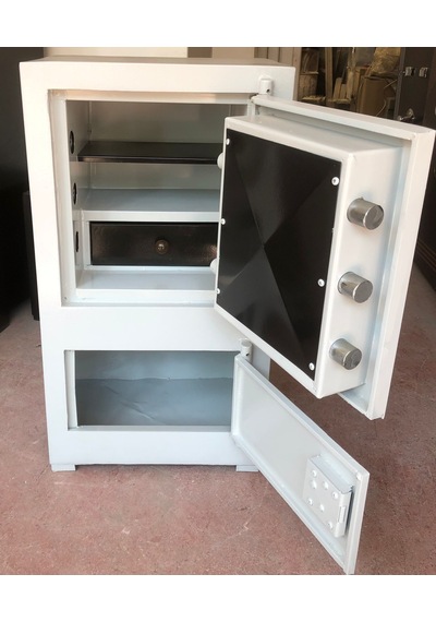 Mywondry Çelik Para Kasası 85 Cm Elektronik Şifreli Krem Beyaz Ya