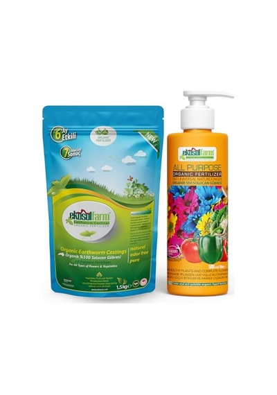 Sıvı Ve Katı Form Solucan Gübresi, Ev Bitkileri, Çiçekli Bitkiler, Meyve Ve Sebzeler İçin Üniversal Organik Sıvı Gübresi 0.75 LT - 2.5 LT - 12 KG