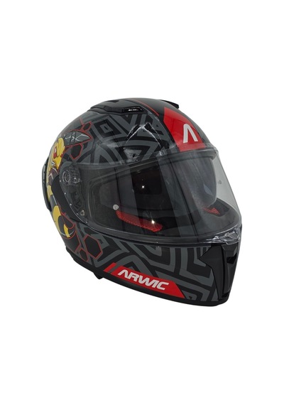 Arwic Çocuk Fullface Motosiklet Kaskı Ar931 Bee Güneş Vizörlü Ece-r 22.06 Siyah