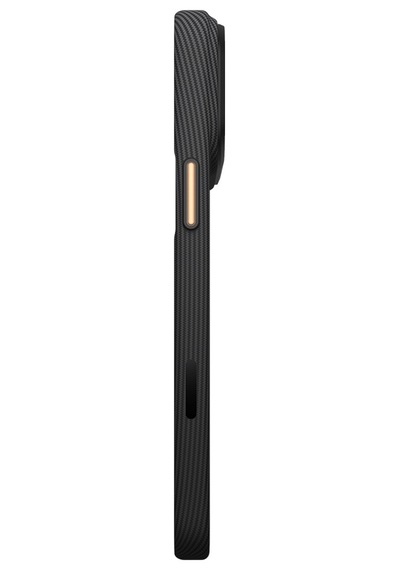 İphone 18 Pro Uyumlu Kılıf M-safe Şarj Özellikli Raptic Aramid Skin Reynis Serisi Karbon Kapak Siyah