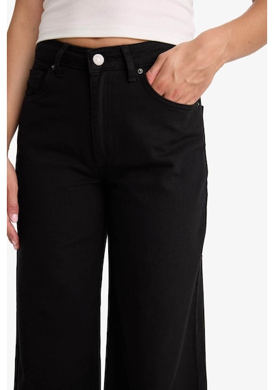 Defacto Wide Leg Normal Bel Standart Boy Gabardin Pantolon E4381ax25aubk81 Siyah