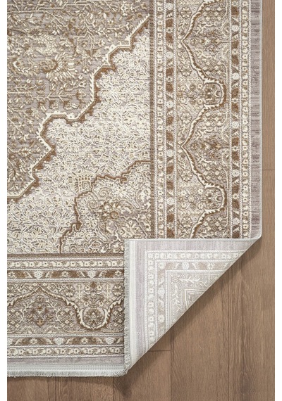 Matris Mı004r Krem Kahve Halı Modern Pamuk Taban Akrilik Tozuaz Salon Yatak Odası Koridor Halısı-1332