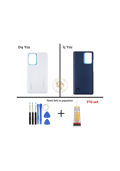 Xiaomi Mi 11t Pro Ay Işığı Beyazı Uyumlu Arka Kapak + Yapıştırıcı Ve Vida Seti Beyaz