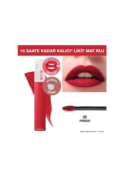Maybelline New York Super Stay Matte Ink Likit Ruj 20 Pioner