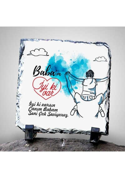 Babaya Hediye İyi ki Varsın Dekoratif Taş