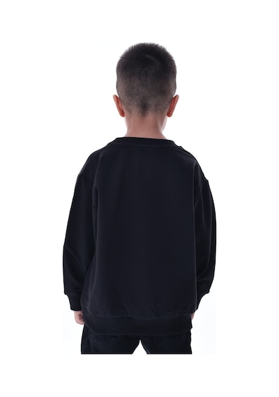 Erkek Çocuk Siyah Sweatshirt %100 Pamuk 12 Ay 5 Yaş Rahat Kalıp Basic Günlük Üst Siyah