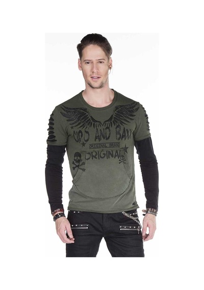 Cipo & Baxx Cl265 Slim Fit Kanat Baskılı Erkek Sweatshirt 001