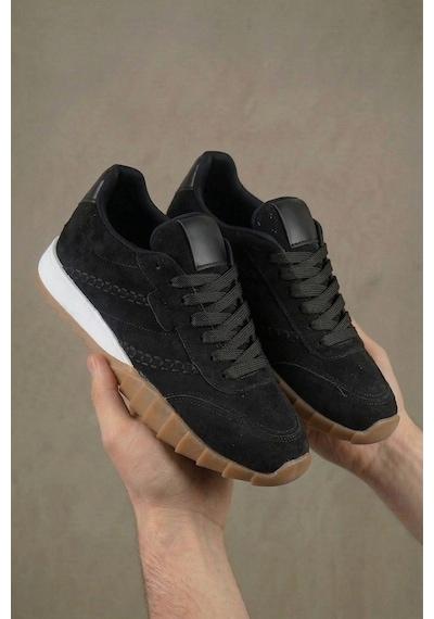 Tw Tonny White New York-048 Deri Spor Yürüyüş Günlük Sneaker Ayakkabı Siyah