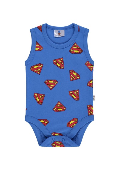 Civil Baby Superman Empirmeli 3-18 Ay Çıtçıtlı Badi - Mavi Saks Mavisi