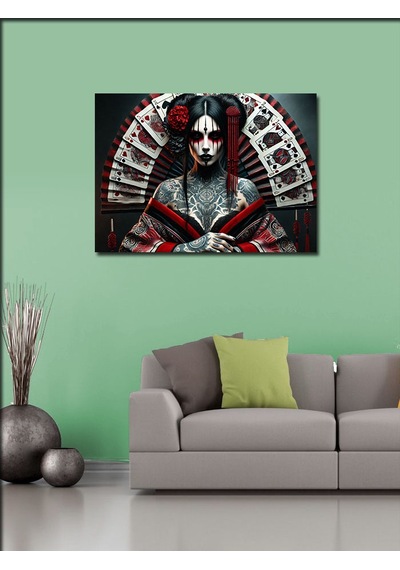 Kanvas Tablo Gotik Kadın Ve Dramatik Makyaj 70cmx100cm