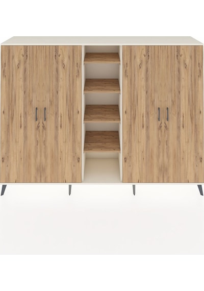 Hyperion Dolap 12 Raflı 4 Kapaklı 220x44x163 Aytaşı-çam Aytaşı-çam