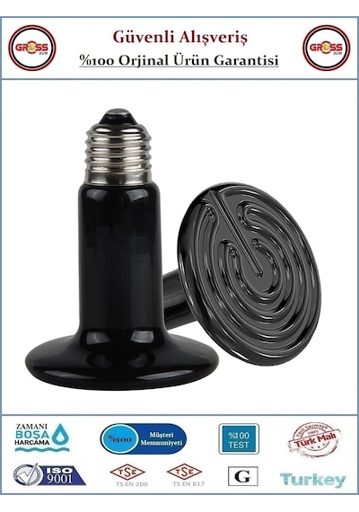 Şavk Seramik Isıtıcı Ampul - Kümes Hayvanları İçin İnfrared Kızılötesi Isıtıcılı Lamba - 100 Watt