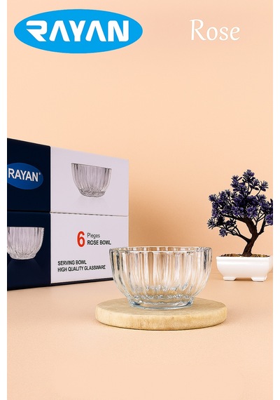 Rayan Rose Serisi 6 Lı Kase Takımı 10 Cm Şık Sunum Kaseleri Kahvaltılık & Mezelik Beyaz