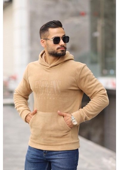 KAPŞONLU SLİMFİT POLAR ERKEK SWEATSHİRT